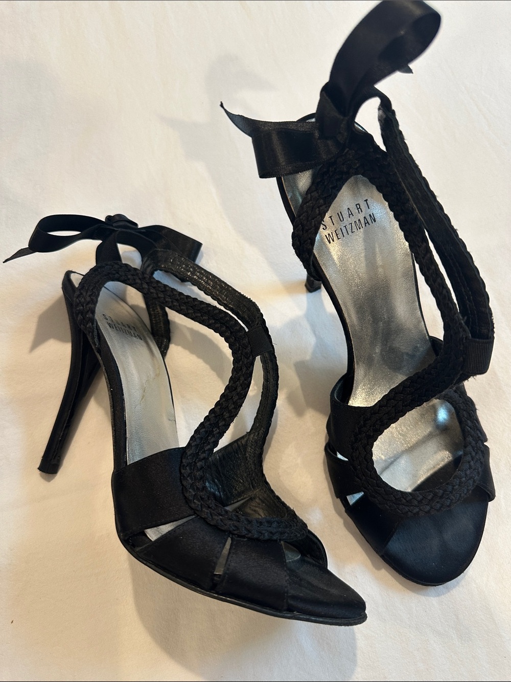Stuart Weitzman black heels with bow detail size 7.5